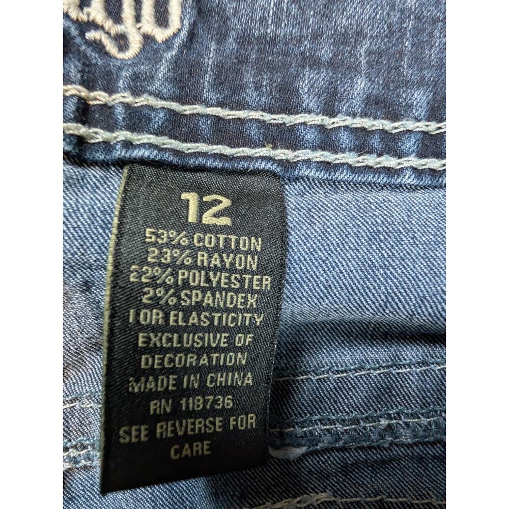 Love Indigo Premium Women's Size 12 Blue Denim Jeans Bootcut Grunge Y2K - Picture 7 of 7